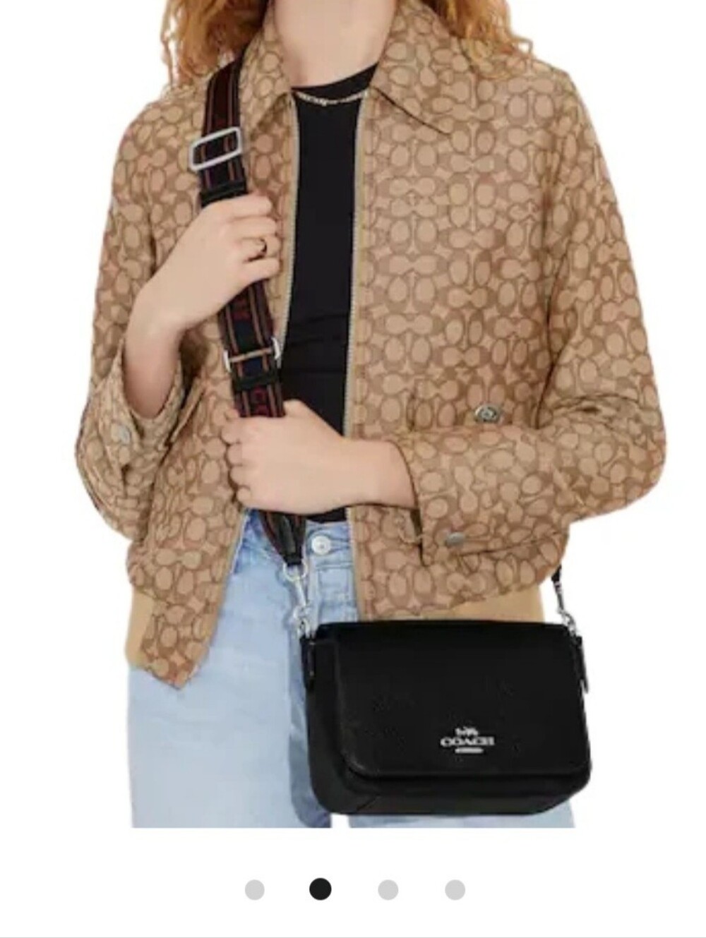 Coach Logan Messenger Crossbody Bag in Black Refined Pebble Leather – Style CH25